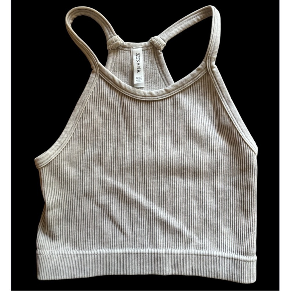 Zenana Ribbed Crop Tank NWOT